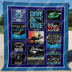 Diving Makes Me Happy Quilt Blanket Vd14  Quilt and Home Decor