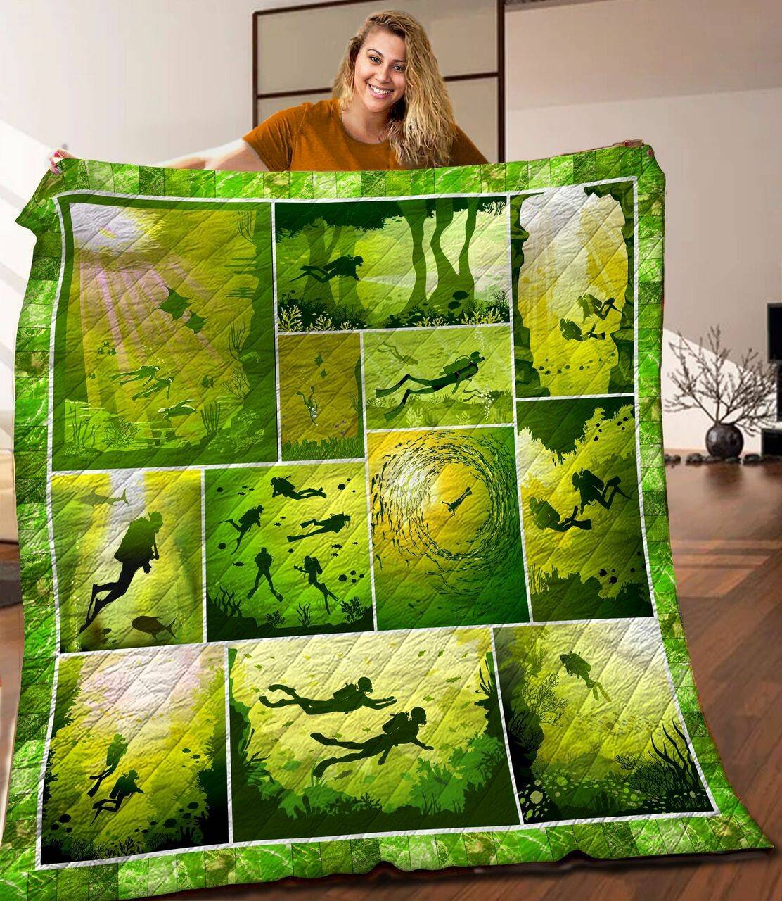 Diving Quilt Blanket C9B160324PT and Home Decor