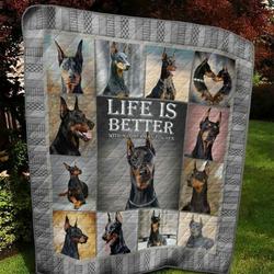 Doberman Cant Stop The Feeling Quilt Blanket Dhc020120633Td and Home Decor