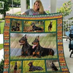 Doberman Quilt Blanket Qui19006 and Home Decor