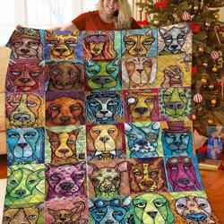 Dog 3D Customized Quilt TUH87152 PLEN2407 and Home Decor