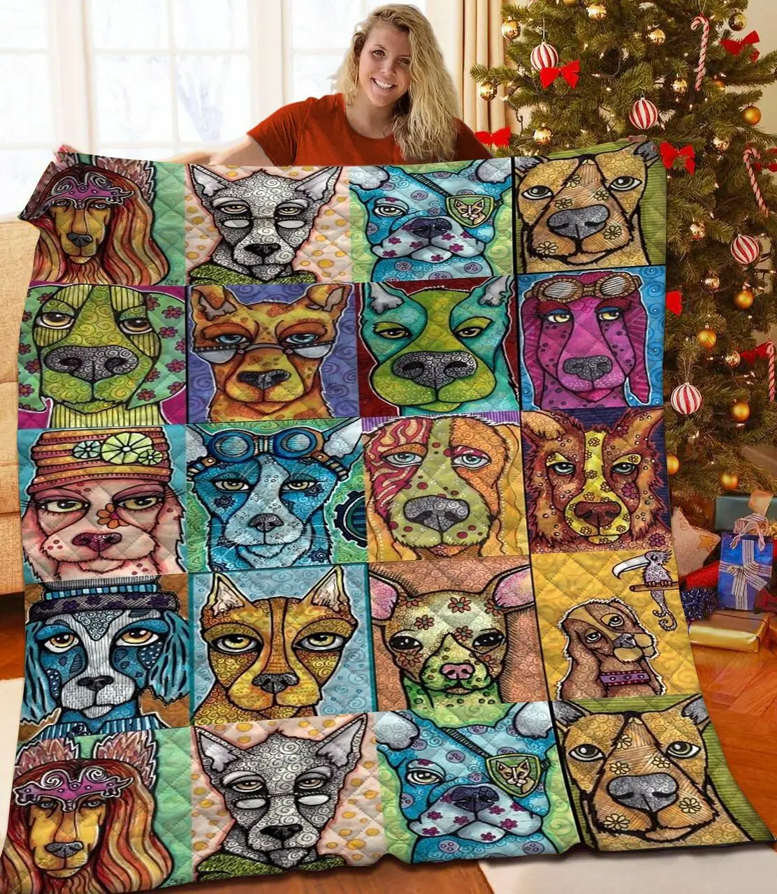 Dog 3D Customized Quilt TUH87334 PLEN2407 and Home Decor