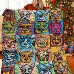 Dog 3D Customized Quilt TUH87334 PLEN2407 and Home Decor