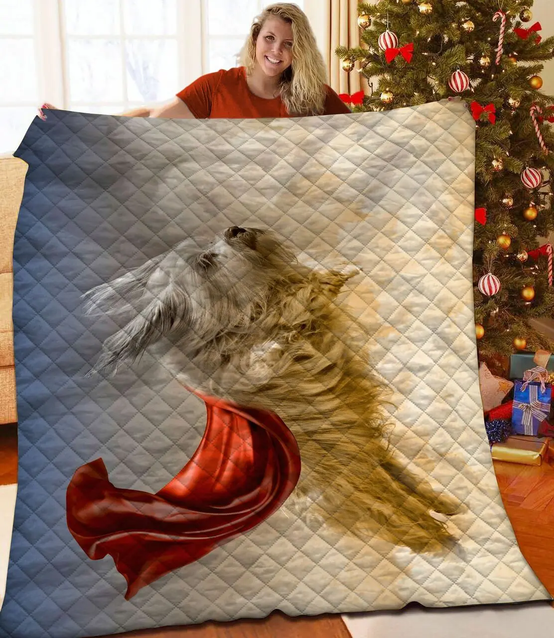 Dog 3D Customized Quilt TUH87499 PLEN2407 and Home Decor