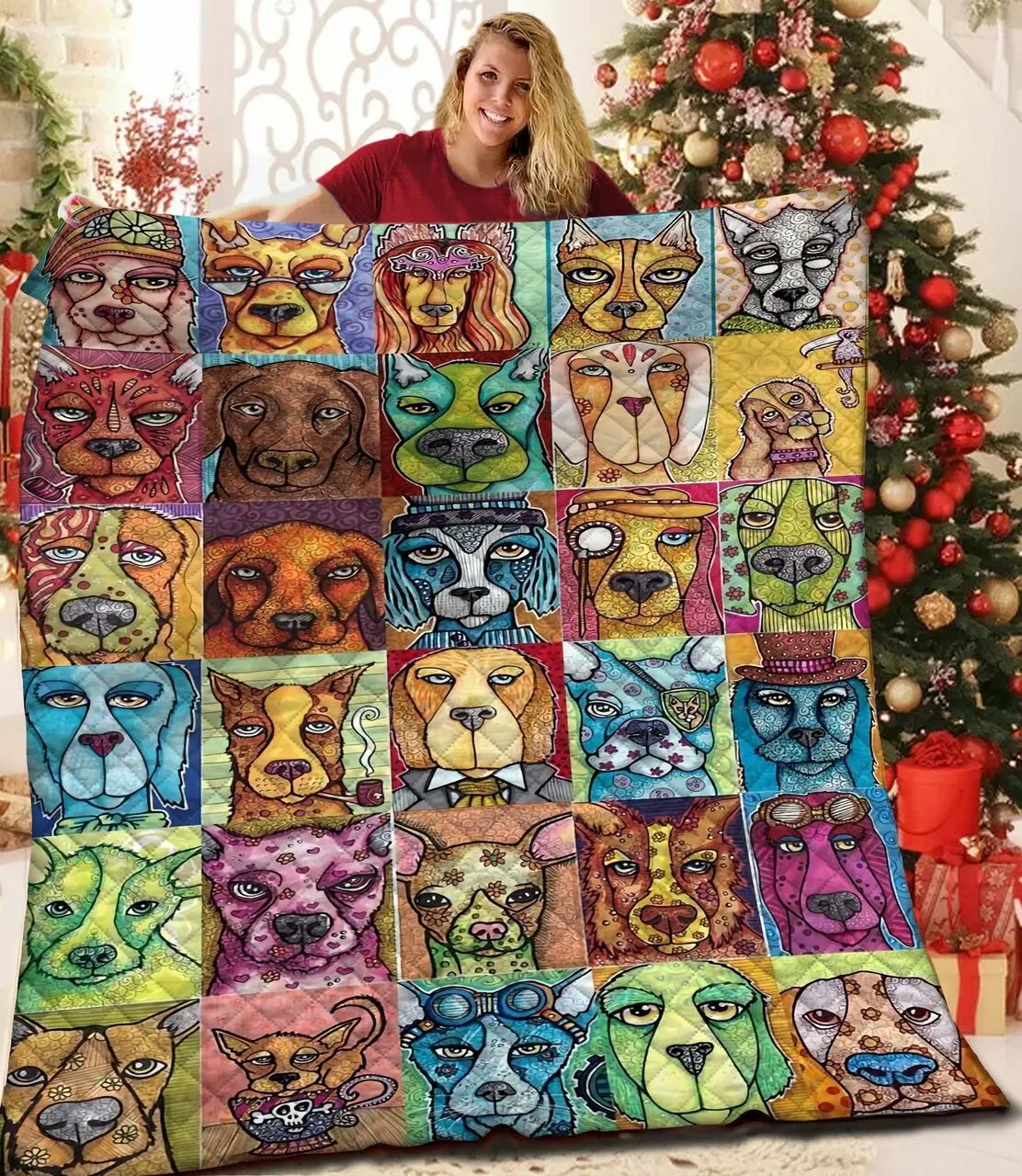 Dog 3D Customized Quilt TUH87612 PLEN2407 and Home Decor