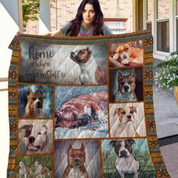 Dog American Staffordshire Terrier Blanket Th10072019 Quilt and Home Decor