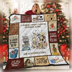 Dog And Book Lovely 3D Customized Quilt Things and Home Decor
