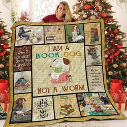 Dog And Books V1 QE 3D Customized Quilt and Home Decor