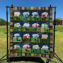 Dog And Camping DHCLD0909 Quilt Blanket and Home Decor
