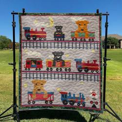 Dog And Train DHCKL0909 Quilt Blanket and Home Decor