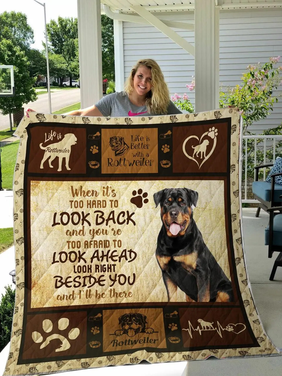 Dog-Blanket Quilt-Rottweiler and Home Decor