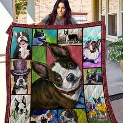 Dog Boston Terrier Blanket Th10072019 Quilt and Home Decor