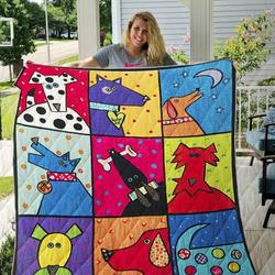 Dog Cartoon Blanket Th1807 Quilt and Home Decor
