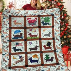 Dog Dachshund Jfj Quilt Orz and Home Decor