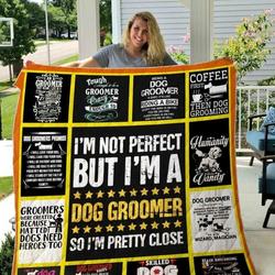 Dog Groomer Cl14100178Mdq Quilt Blanket and Home Decor