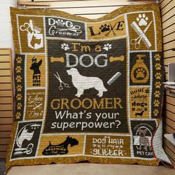 Dog Groomer Quilt Blanket ABC07114259 and Home Decor