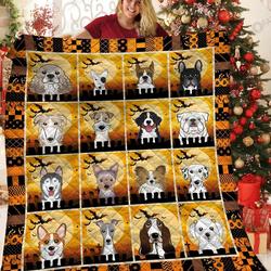Dog Halloween NT2309001CL Quilt Blanket and Home Decor