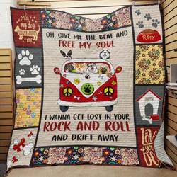 Dog Hippie Jfj Quilt Oqv and Home Decor