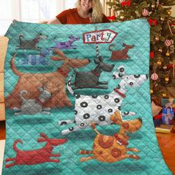 Dog Party Jfj Quilt Opw and Home Decor