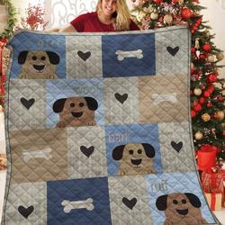 Dog Vs Bone 3D Customized Quilt TUH43551 PLEN2407 and Home Decor