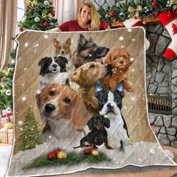 Dog Xmas Vintage MM 3D Customized Quilt and Home Decor