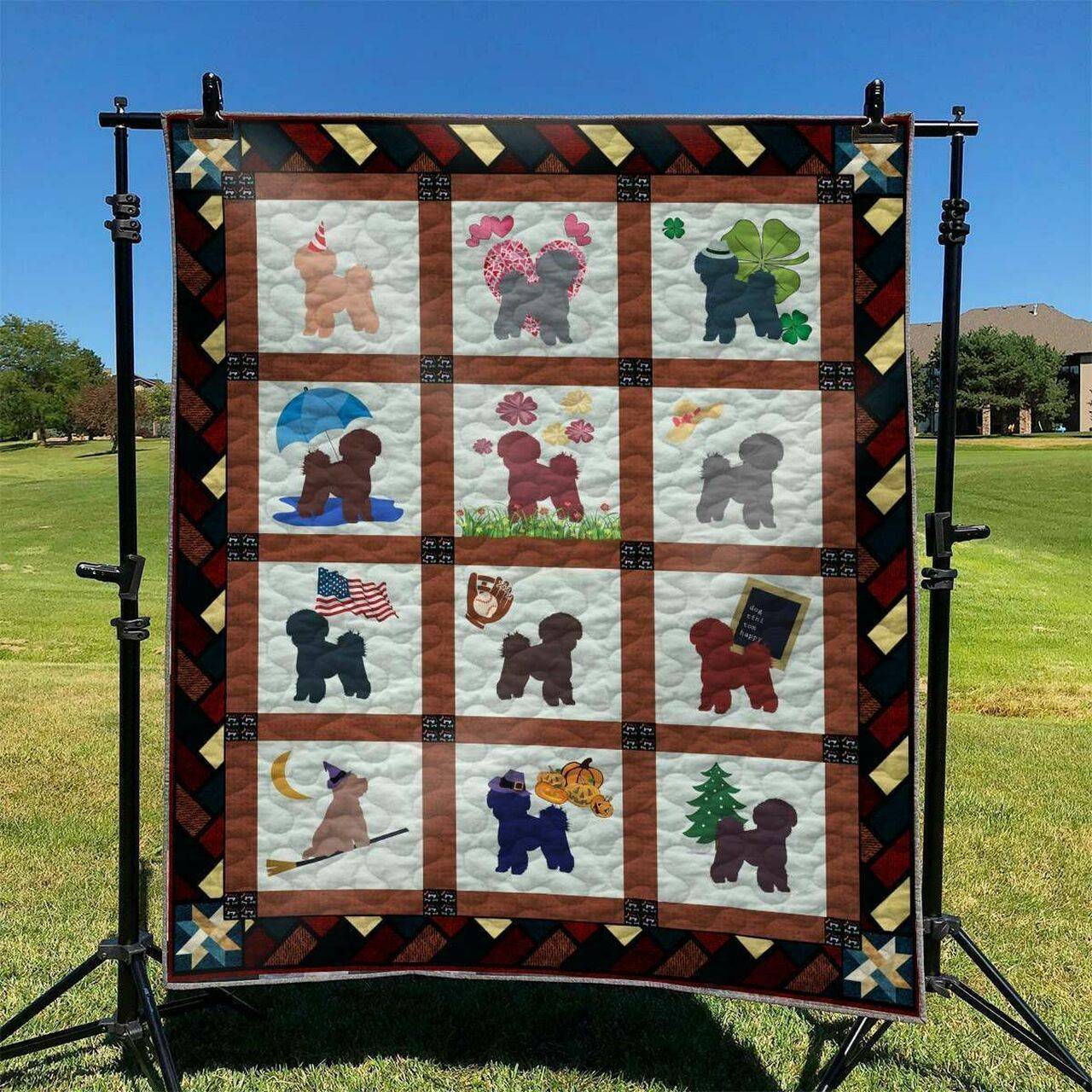 Dogs 12 DHCKL0909 Quilt Blanket and Home Decor