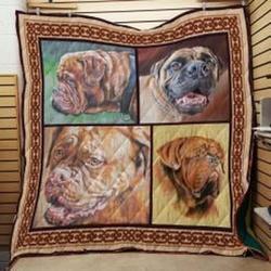 Dogue De Bordeaux Ee23626 Quilt Inkp0108 and Home Decor