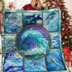 Dolphin 3D Customized Quilt TUH87501 PLEN2407 and Home Decor