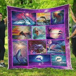 Dolphin In Heart DQ 3D Customized Quilt and Home Decor