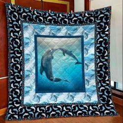 Dolphin Mom Love KL2409105CL Quilt Blanket and Home Decor