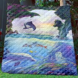 Dolphin Quilt Blanket Bbb041158Ph and Home Decor