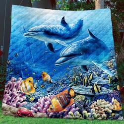Dolphin Quilt Blanket Bbb041161Ph and Home Decor