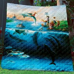 Dolphin Quilt Blanket Bbb041163Ph and Home Decor