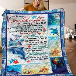 Dolphin Quilt Blanket C9B120604Pt and Home Decor