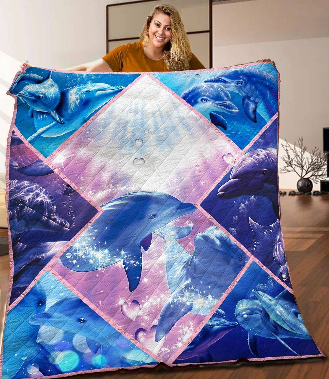 Dolphin Quilt Blanket C9B280306MI and Home Decor