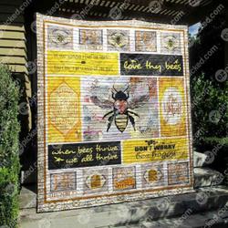 Don T Worry Bee Happy Quilt Blanket Ypm0  Quilt and Home Decor