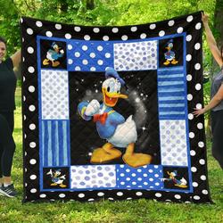 Donald Duck Funny Cartoon Fan Gift Idea Quilt and Home Decor