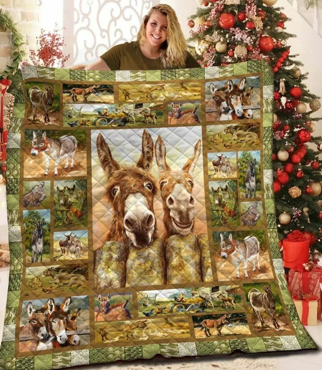 Donkey Donkey Makes Me Happy Quilt Itc and Home Decor