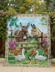 Donkey In Cage Clt190641 Quilt Blanket and Home Decor