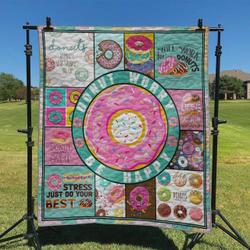 Donut Worry Be Happy Quilt Blanket Great Customized Blanket Gifts For Birthday Christmas Thanksgiving and Home Decor