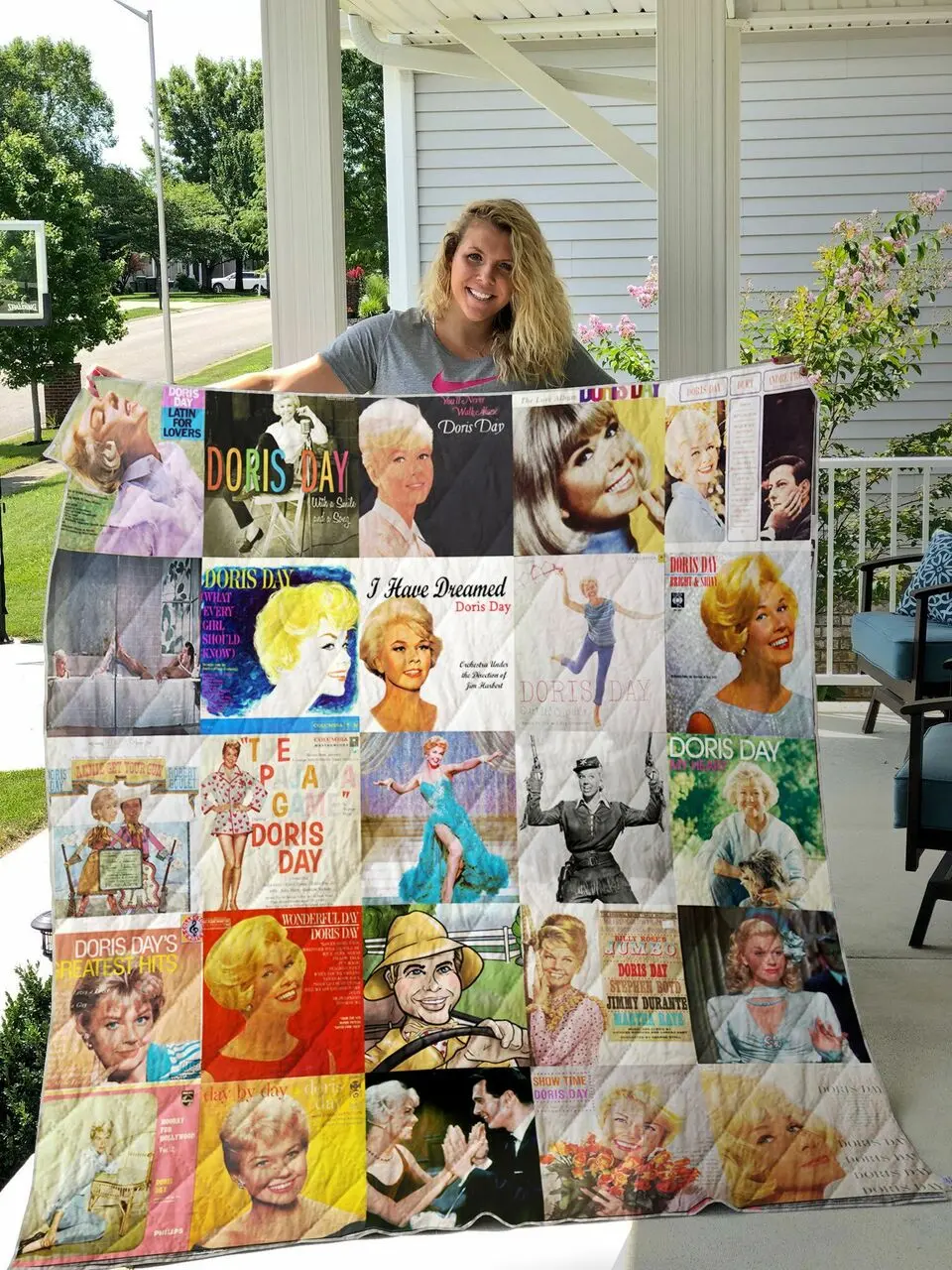 Doris Day Custom Quilt Blanket and Home Decor