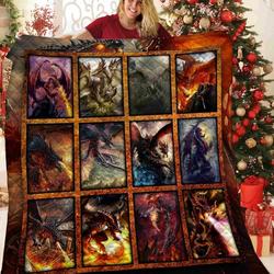 Dragon 3D Customized Quilt TUH87368 PLEN2407 and Home Decor