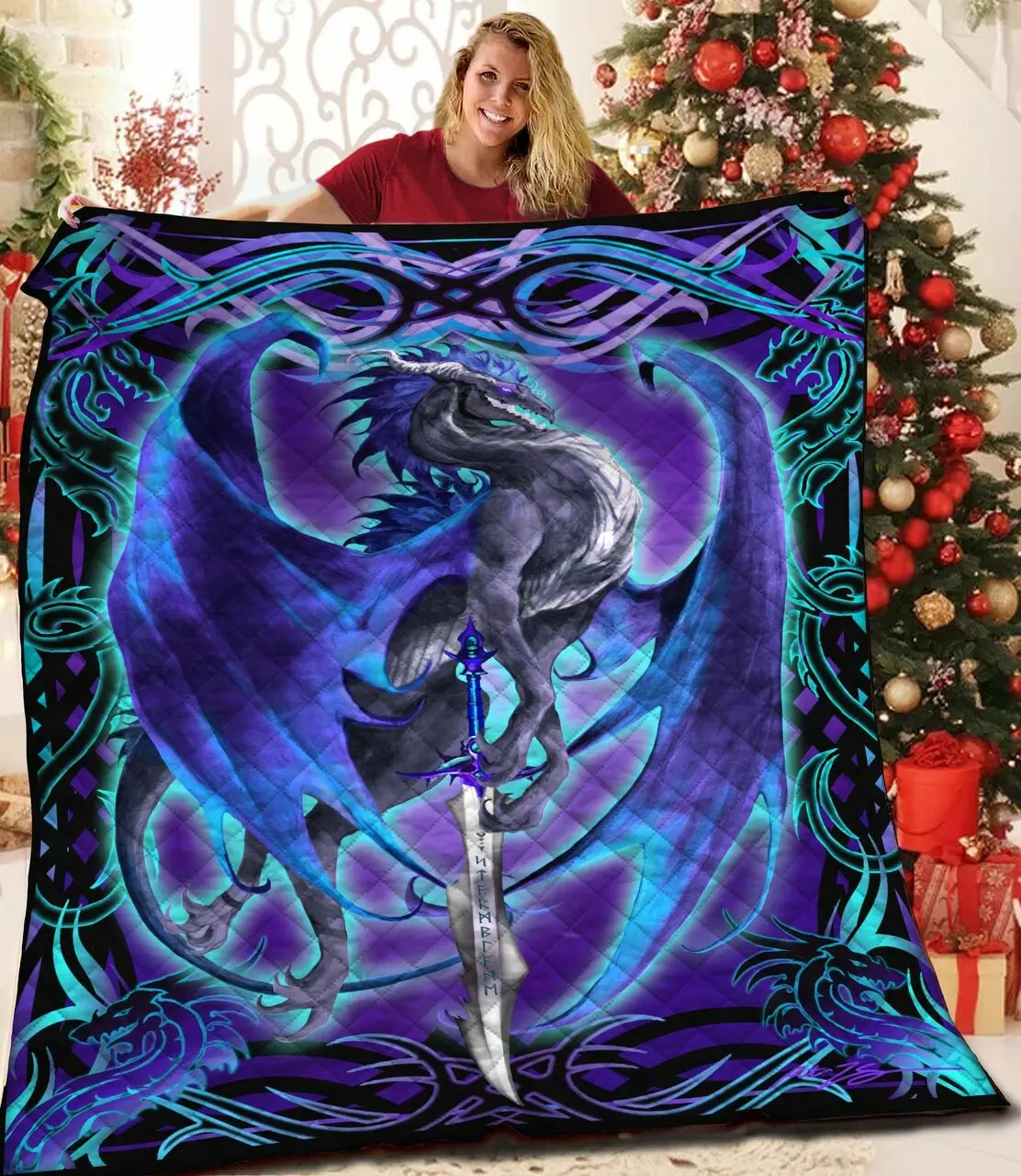 Dragon 3D Customized Quilt TUH87374 PLEN2407 and Home Decor