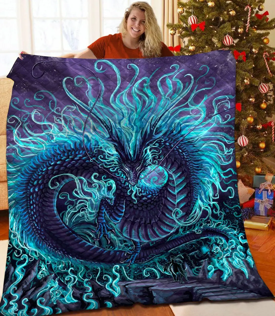 Dragon 3D Customized Quilt TUH87456 PLEN2407 and Home Decor