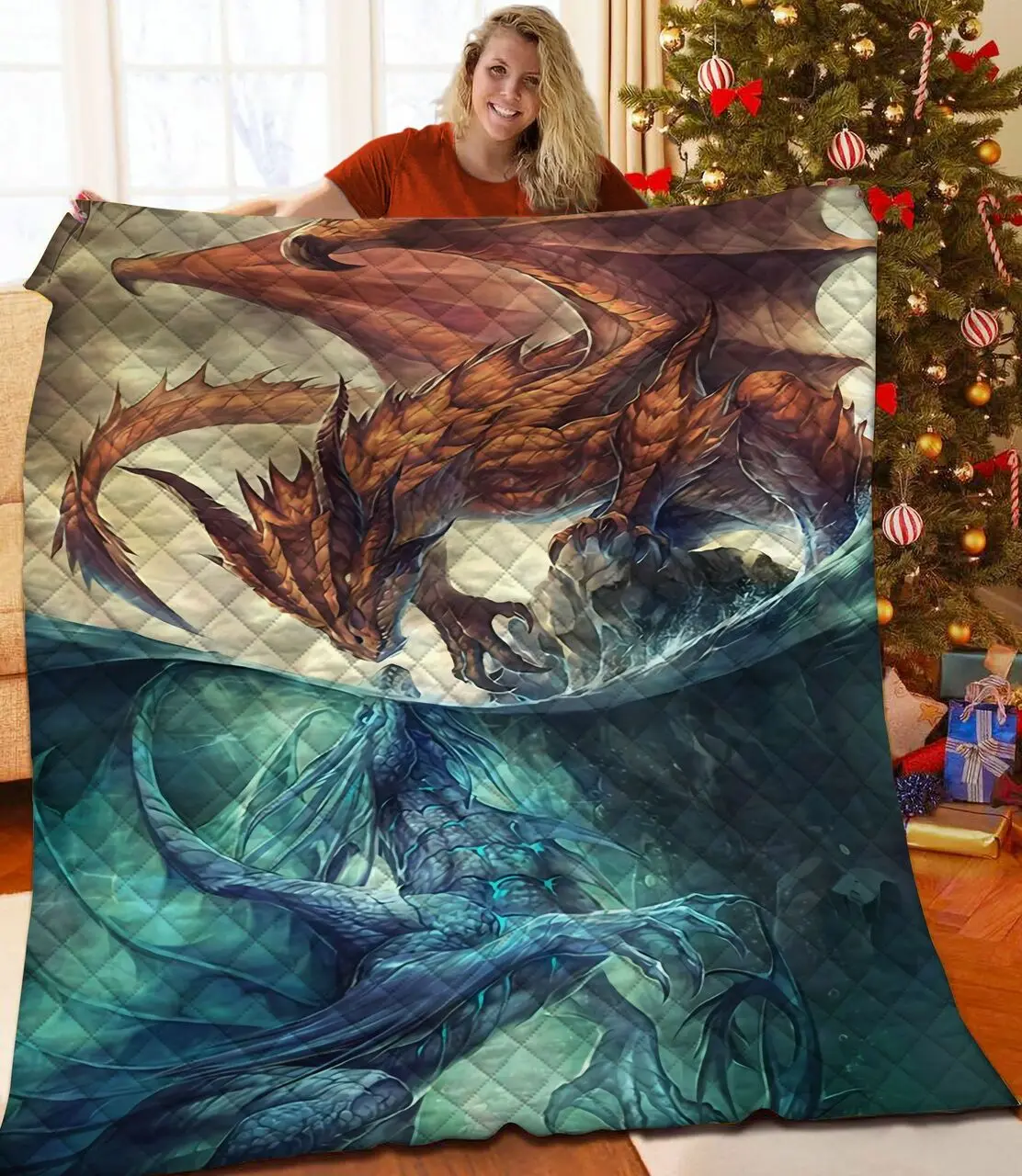 Dragon 3D Customized Quilt TUH87600 PLEN2407 and Home Decor