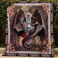 Dragon And Cross Blanket TH2906 Quilt and Home Decor