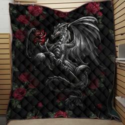 Dragon And Rose JM5 NTTH011298 3D Customized Quilt and Home Decor