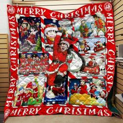 Dragon Ball Goku Christmas Style Quilt Blanket and Home Decor