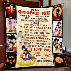 Dragon Ball Goku Wife Love You Most Quilt Cc and Home Decor