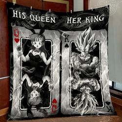 Dragon Ball Queen And King Vegeta Bulma Quilt Cc and Home Decor